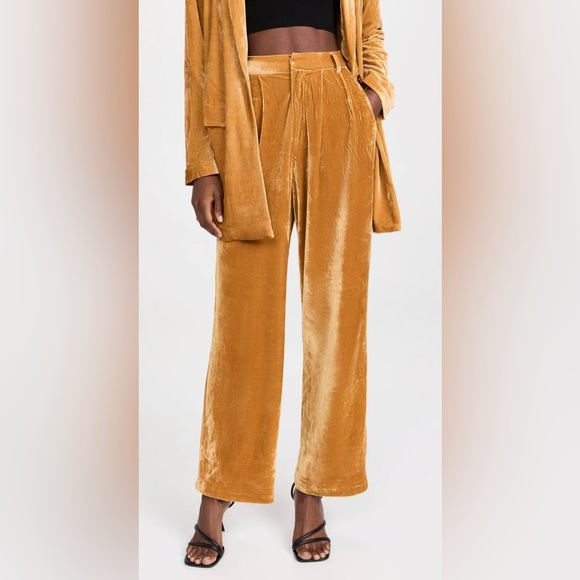 Endless Rose Velvet Set Single Breasted Blazer & Trousers - Gold sz XS - Picture 10 of 11